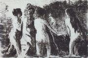 Line of bathers Camille Pissarro
